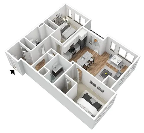 Floor plan 2 Bedroom (B)