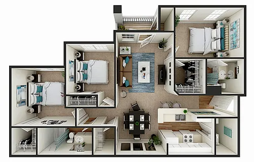 Floor plan 3 Bed 2 Bath