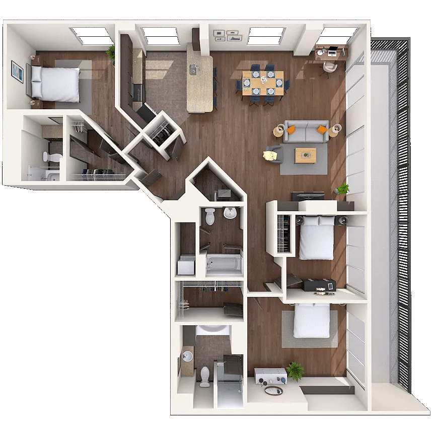 Floor plan Traditional 3x2.5 1469 SF