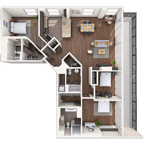 Floor plan Traditional 3x2.5 1469 SF