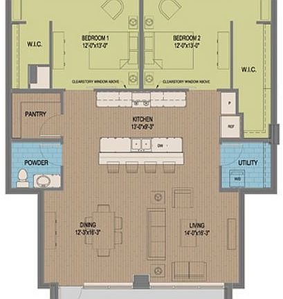 Apartment Floorplan: 1772 sq. ft.