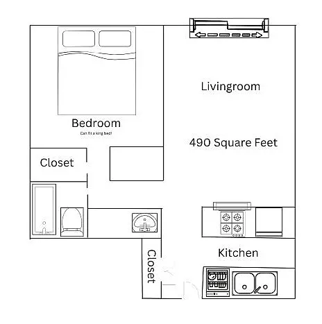 Floor plan One Bedroom First Floor