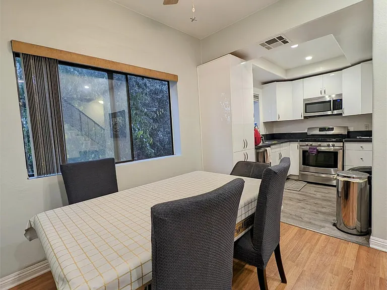 Shared dining area and kitchen