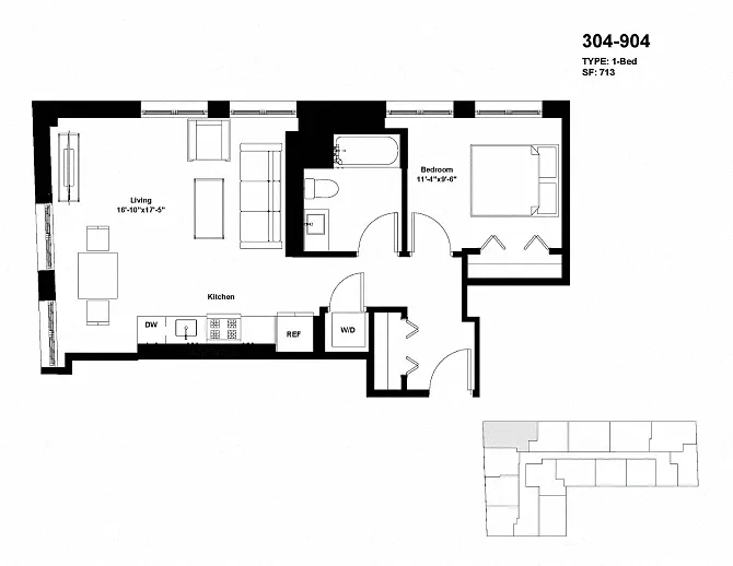 Floor plan Units 304 to 904