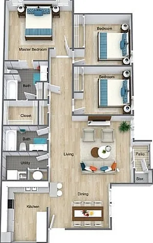 The Belmont _ our largest layout at 1,269 sq ft with three bedrooms. The Belmont _ our largest layout at 1,269 sq ft with three bedrooms.