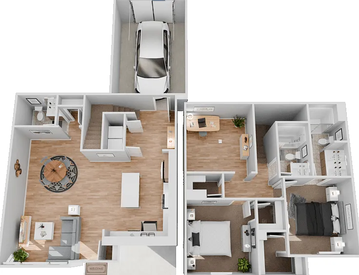 PLAN B3.1 TOWNHOME Floorplan Diagram