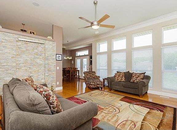 Beautiful stone waterfall feature