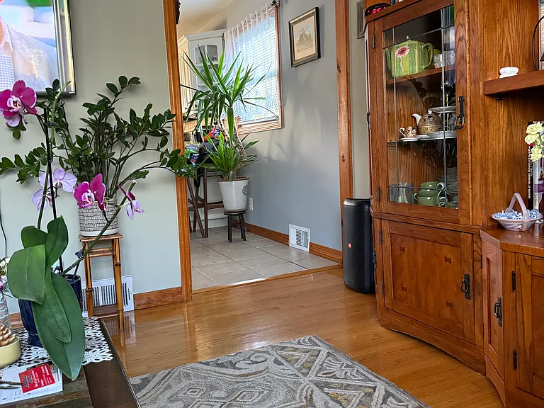 Open concept living room to kitchen area