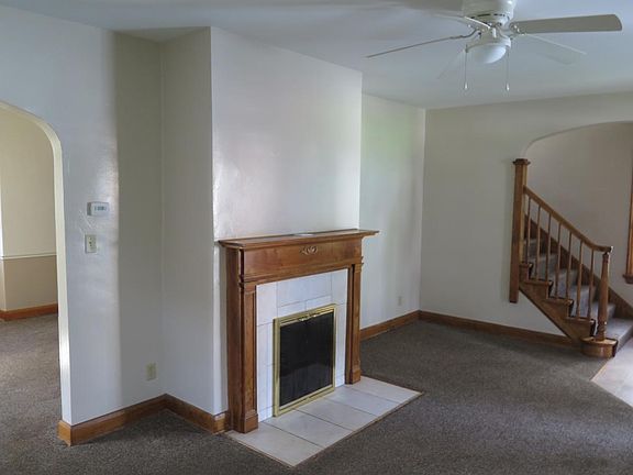 Faux fire place in living room