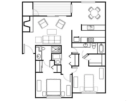 Floor plan 2X2 B