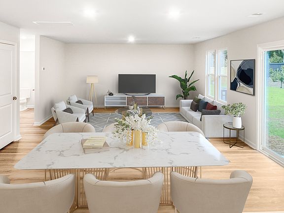 Staged / Virtual Image of Living & Eating Area