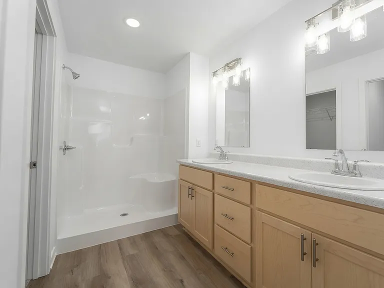Shower door has been measured (will be installed before move-in).
