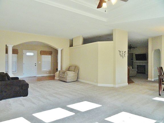 View of living room, dining room