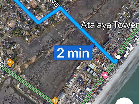 2 minute drive to beach! 0.7 mi