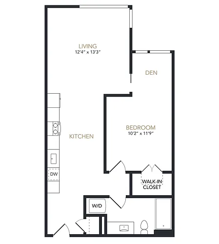 Floor plan 1X1 Den MFTE A