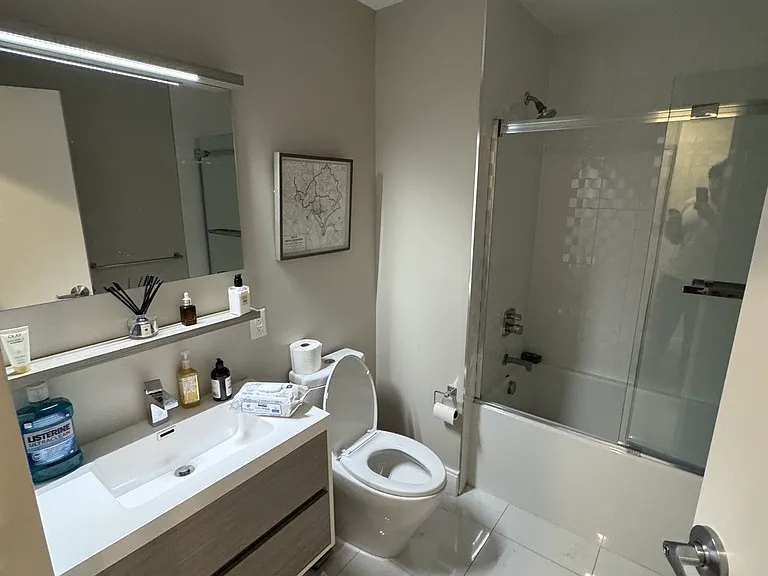 Bathroom. Priority to renter but may occasionally be used by guests.