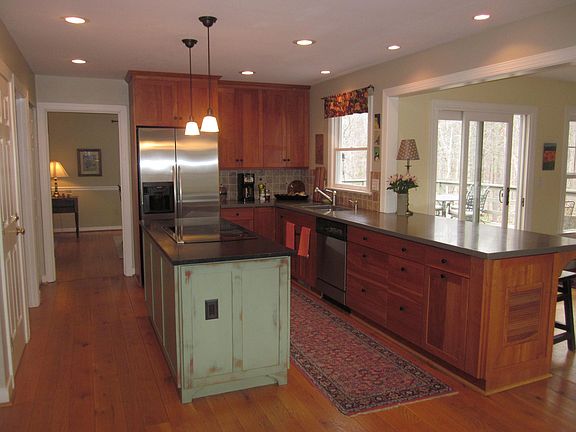 kitchen with cherry cabinets
