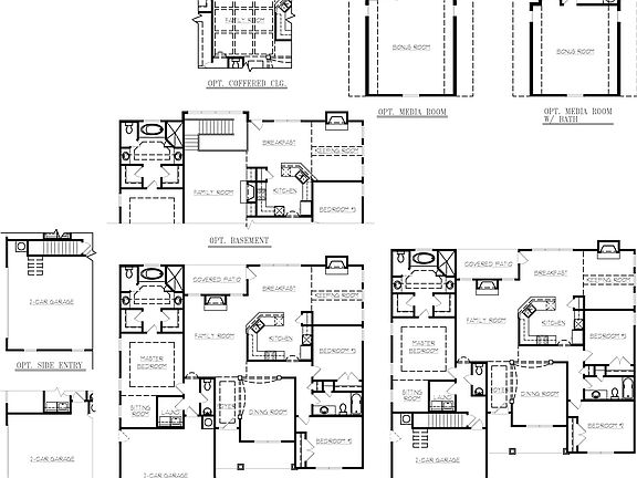 Floorplans w 3 Car Garage