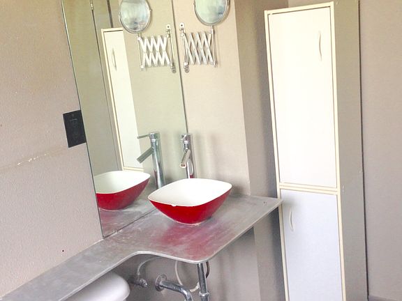 Unique industrial vanity