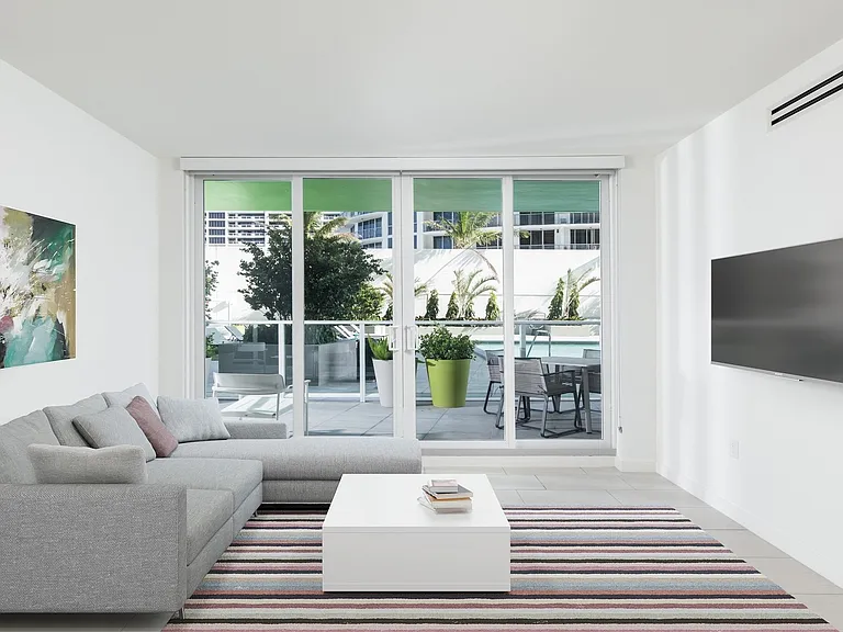 Enjoy direct access to our resort-style swimming pool in our Lanai floor plans from your private patio