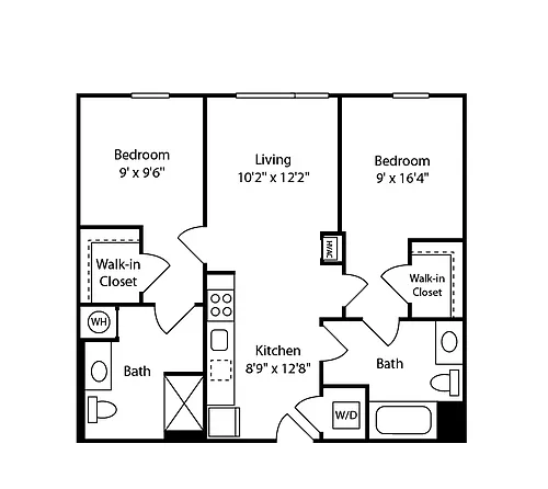 Floor plan 2 Bed/2 Bath-B20
