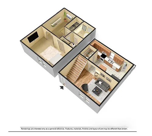 Floor plan One Bed One Bath 1050