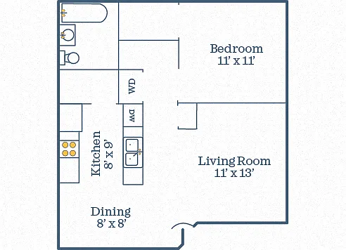 Floor plan 1 bedroom 1 bath