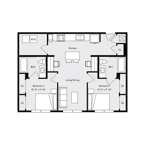 Floor plan 2x2A
