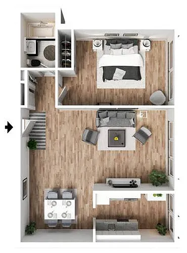 Floor plan One Bedroom | OP1