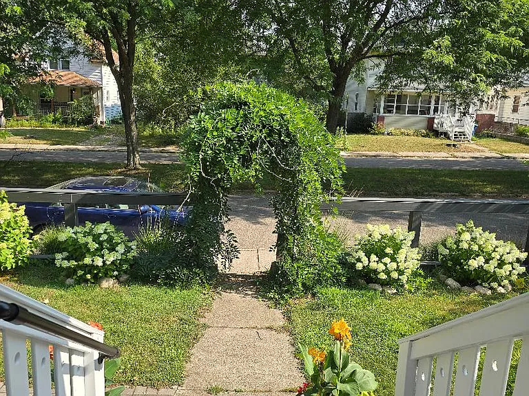 view of the front yard from the porch