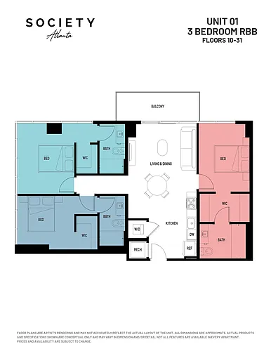 Floor plan Rent-By-Bedroom - C1