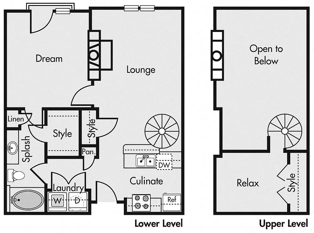 Floor plan One Bedroom Loft