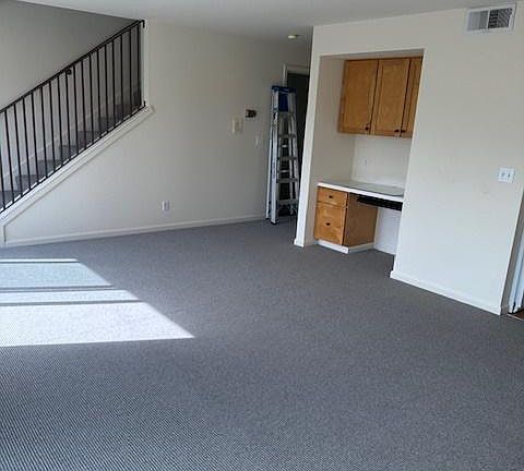 living room with work station