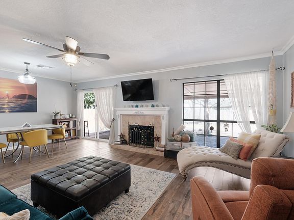 Shaded living room means lower energy bills and comfort year-round