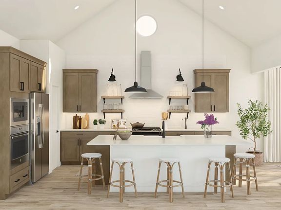 Kitchen with pendant lighting