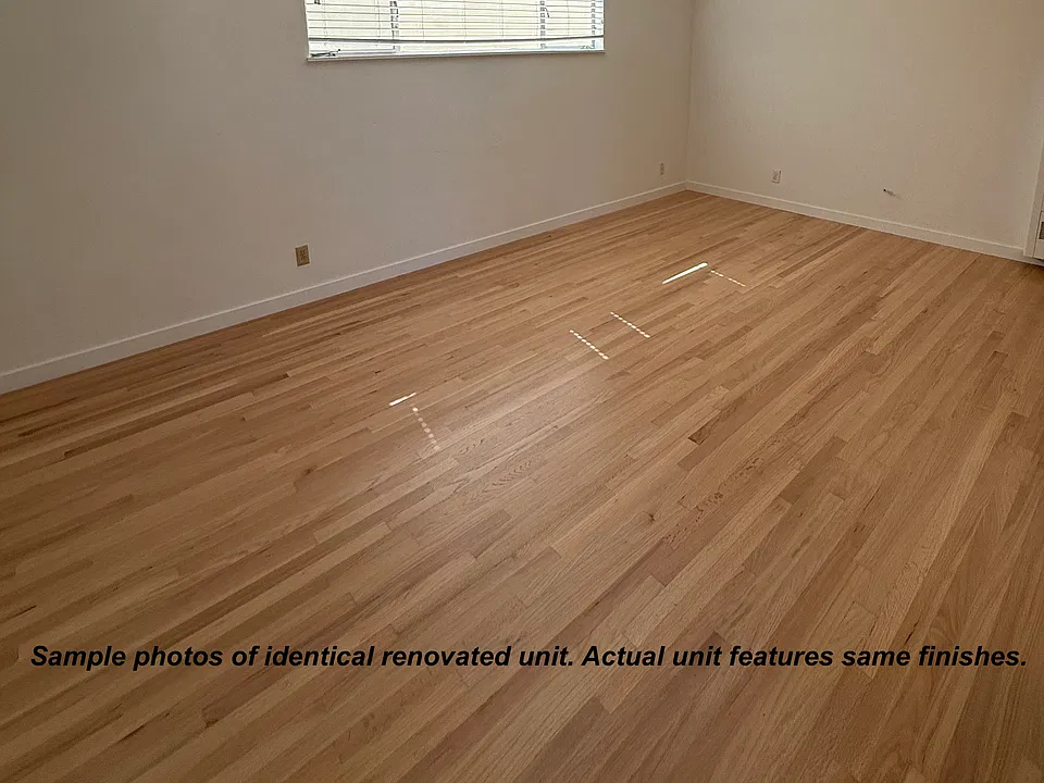 Sample photos of identical renovated unit. Actual unit features same finishes.