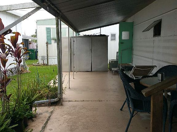 View from drive of carport