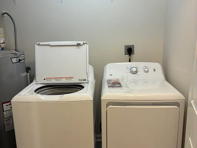 New GE Washer and Dryer provided.