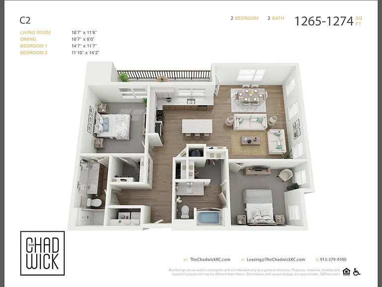Two Bedroom, Two Bath Two Bedroom, Two Bath