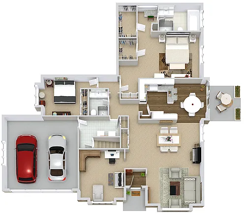 Floor plan 2 Bedroom 2 Bath with DEN