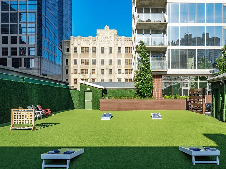 Rooftop green space at One Light Luxury Apartments