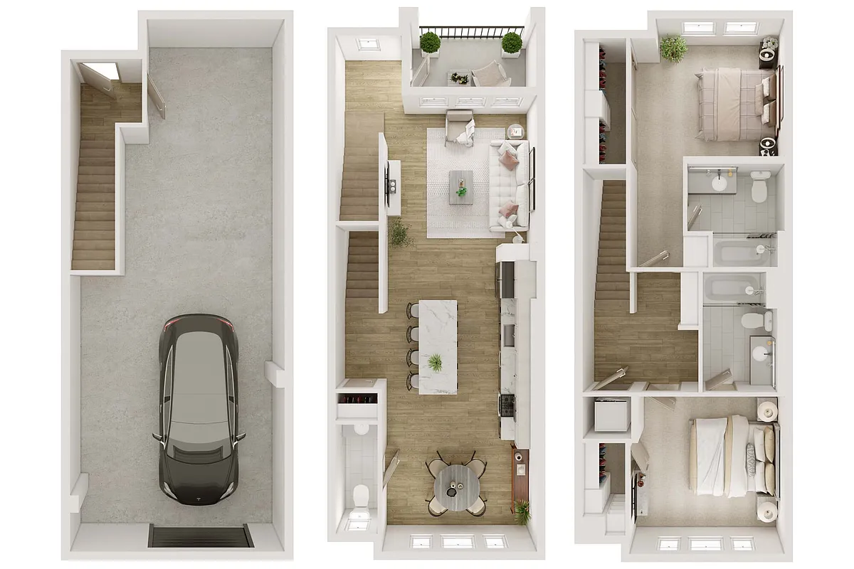 Floor plan 2BD 2.5BTH TH1