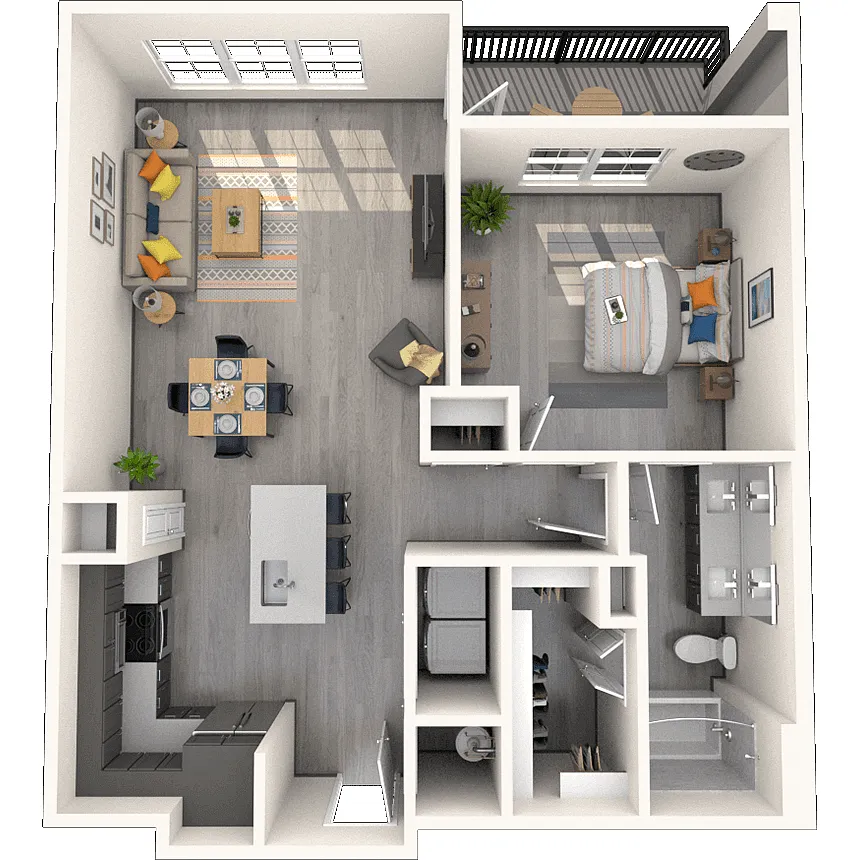 Floor plan A3 1X1 825-846 SF