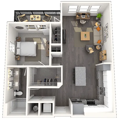Floor plan A3.1 1x1 861 SF