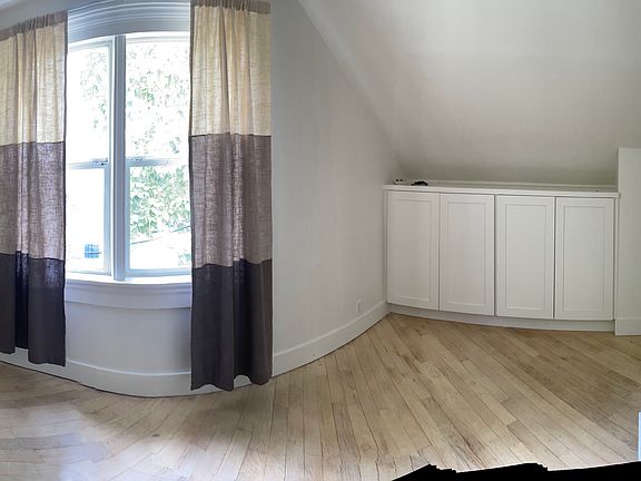 Panorama of open backroom, Lots of storage stairs going down