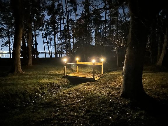 Sunset looking towards the Bay, view from Great Room...