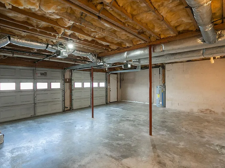 Large two car garage with extra storage