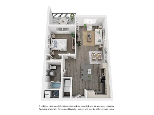 Floor plan 1 Bed/1 Bath
