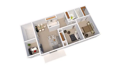 Floor plan 2 Bedroom, 2 Bathroom plus Den
