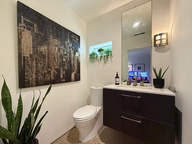 Half bathroom located on first level.